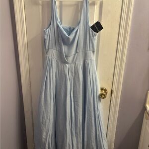 Maison Tara Light Blue Maxi Dress